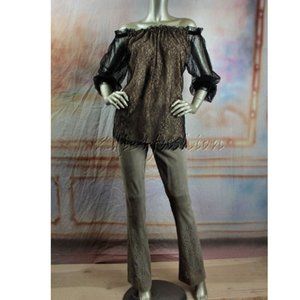 Michael Kors Black Lace Off Shoulder Blouse